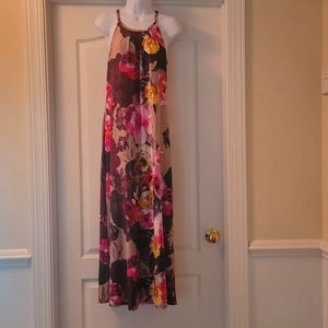 Mlle Gabrielle Floral Maxi Dress - Pink, Yellow, Brown